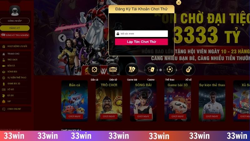 Nhà cái đưa ra hướng dẫn đăng ký 33WIN chi tiết